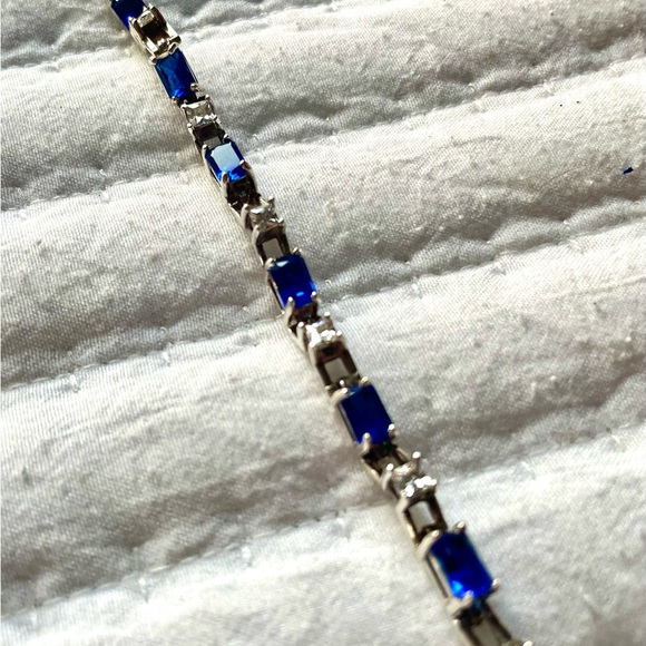 Ross-Simons CZ & Simulated
Sapphire Tennis Bracelet - Picture 4 of 8